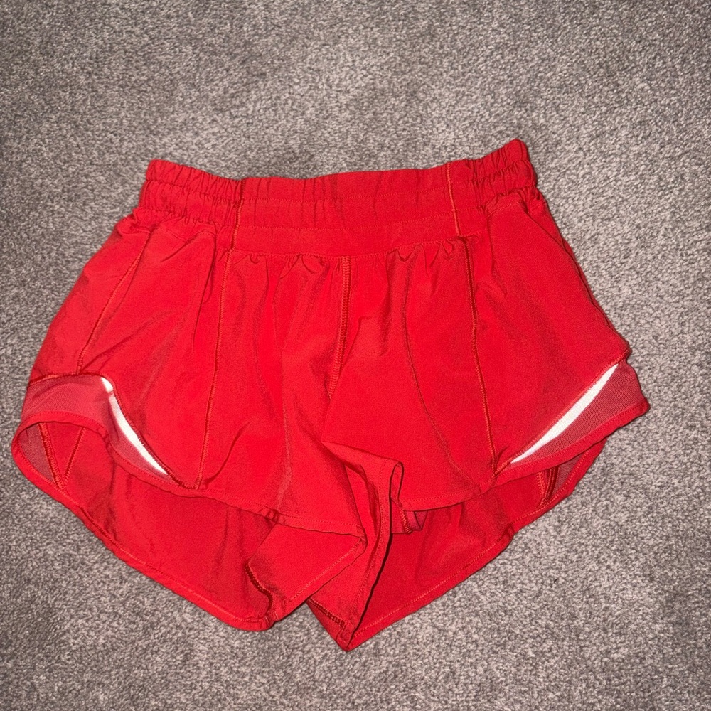 Women's Red Lululemon Hotty Hot Shorts